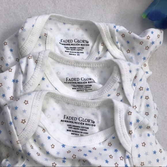 Faded Glory NWT Set of 3 Onesie for Babies NB - Picture 6 of 7
